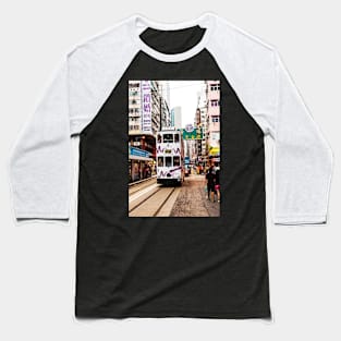 Hong Kong Tram On The Tracks Baseball T-Shirt